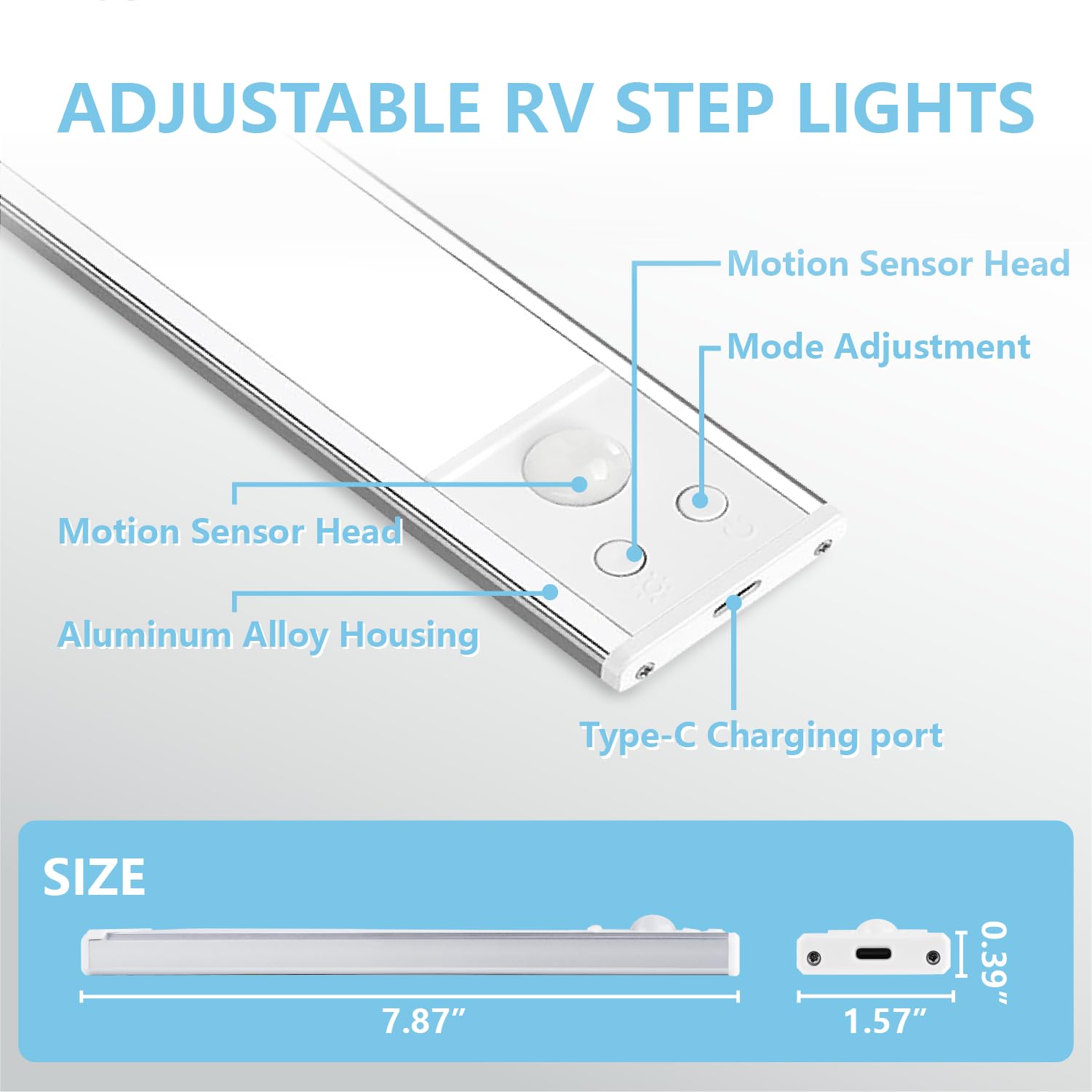 Snapklik.com : 2 Pack Motion Activated RV Step Lights, USB Rechargeable ...