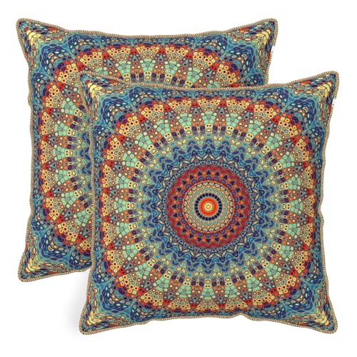 KSLIDS Boho Mandala Floral Soft Velvet Throw Pillow Covers Set