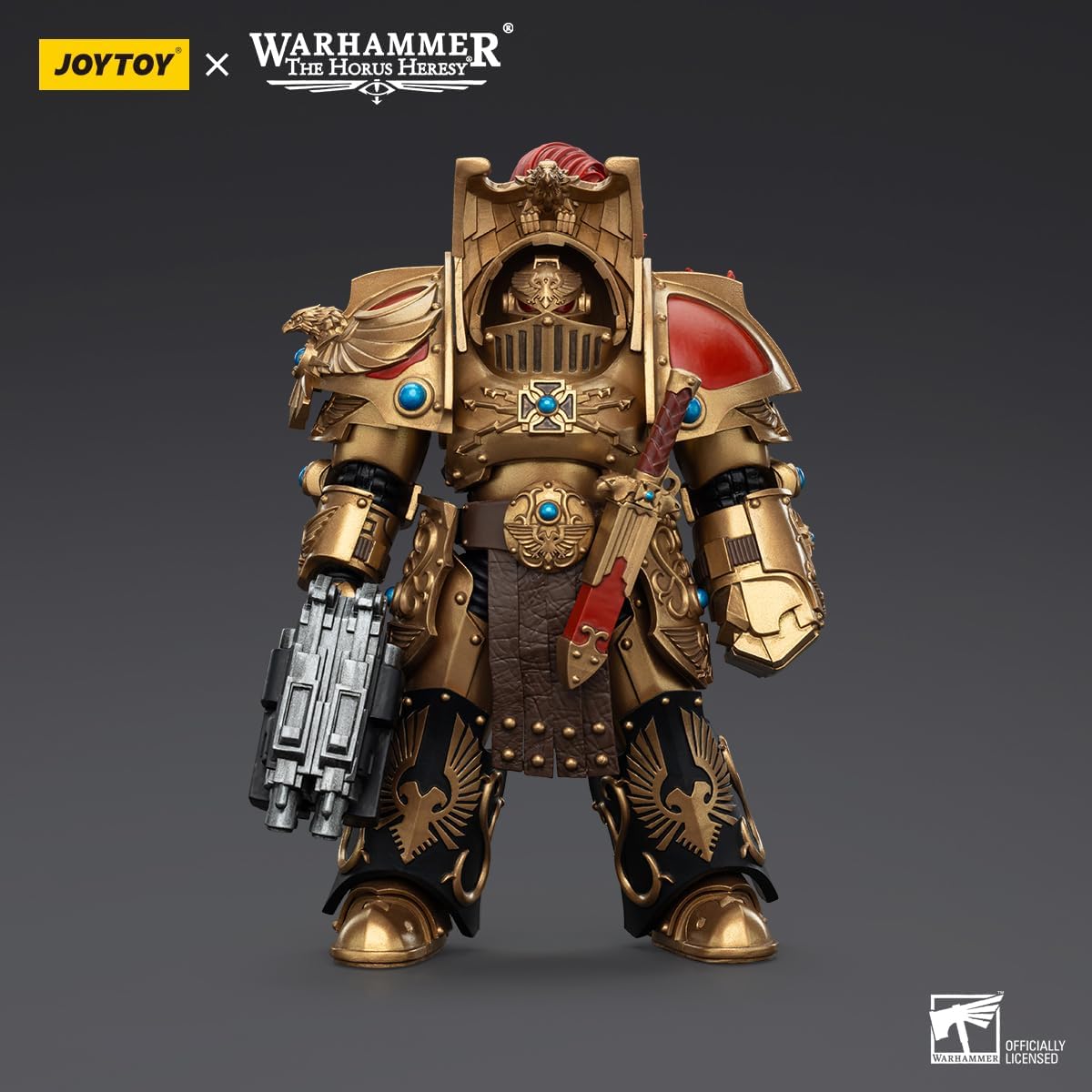 JOYTOY 1/18 Action Figures - Warhammer The Horus Heresy Legio Custodes Aquilon Terminator Squad Aquilon with Lastrum Storm Bolter - 5‘’,Classic Character,Collectible,Age 15 and Above