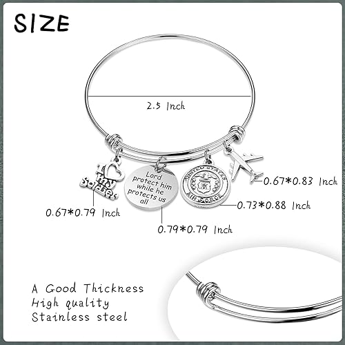 Miniatura 5 de HLENA Militar Mamá Regalo Señor Protegerlo mientras Él protege a todos ejército mamá pulsera inspiradora ejército mamá fuerza aérea mamá marina