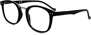 In Style Eyes Modern Reading Glasses - Full-rimmed, Classic Oval Style, Lightweight Frame with Metal Spring Hinges - Black - 1.0x