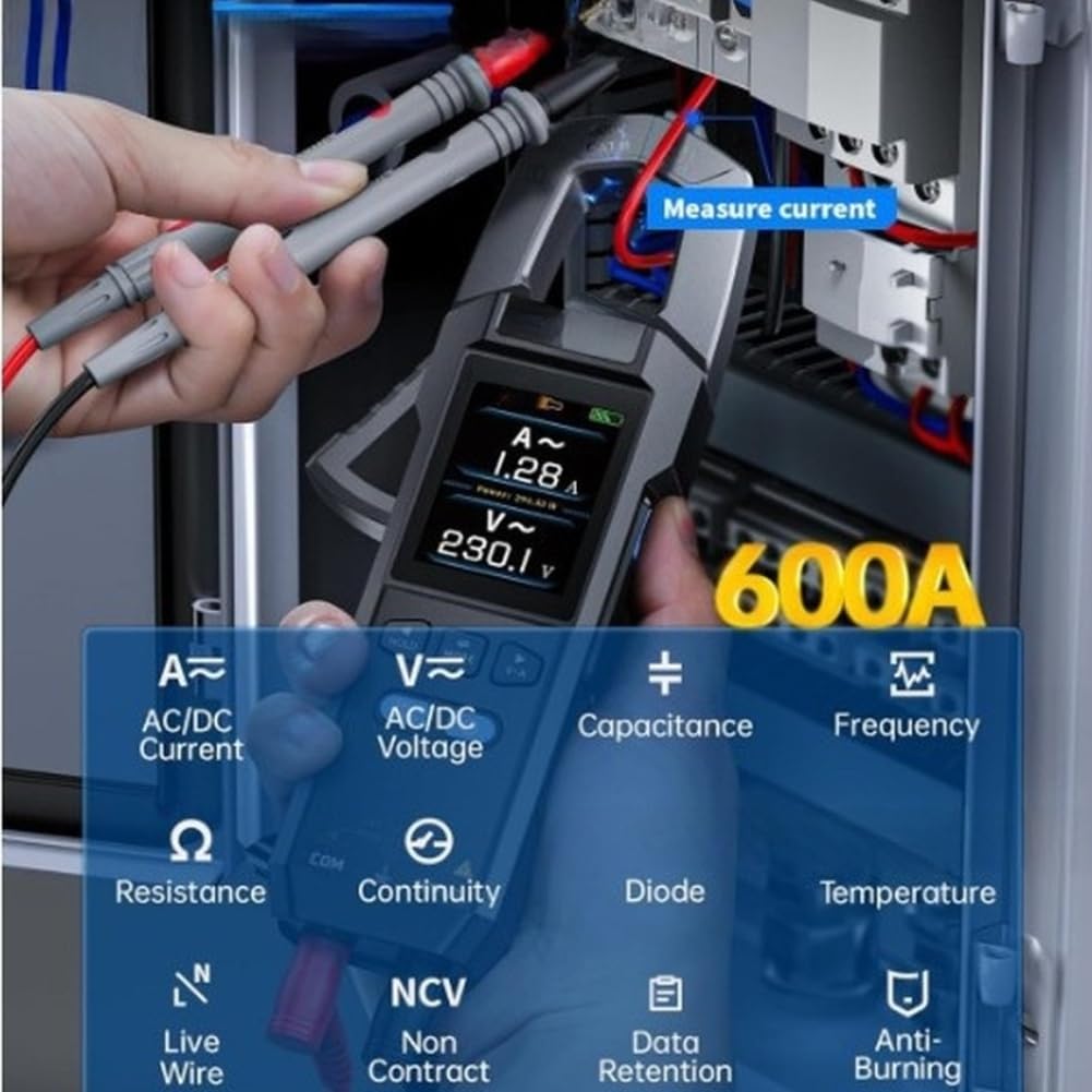 Digitales Zangenmessgerät, 600 A, für RMS, Wechselstrom, Gleichstrom