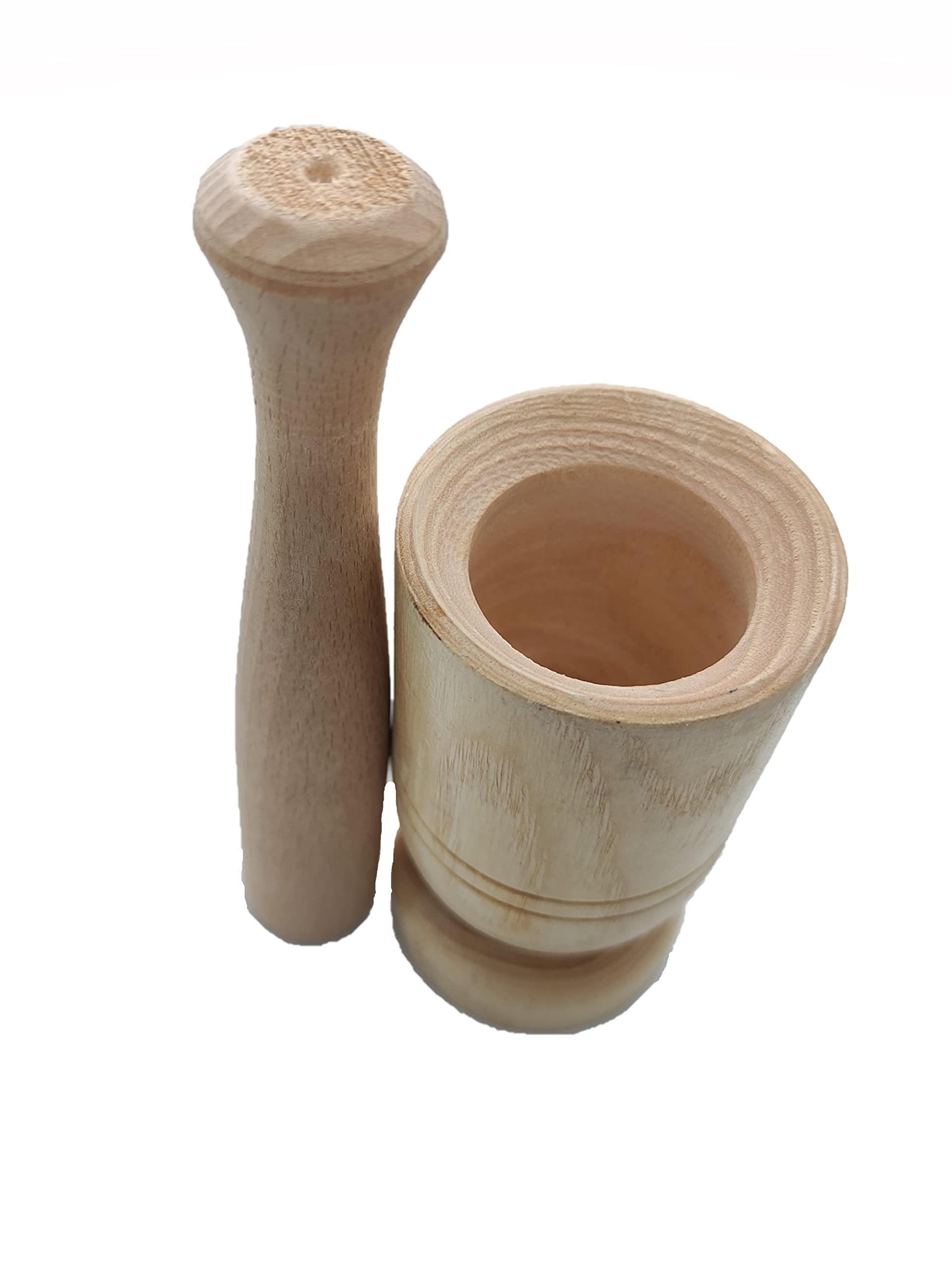Mortar & Pestle Set, Mortar, Molinillo de especias de mortero de madera hecho de madera, molinillo de especias, tritura fácilmente ajo, jengibre, vainilla, pimienta, nueces, granos de café y especias