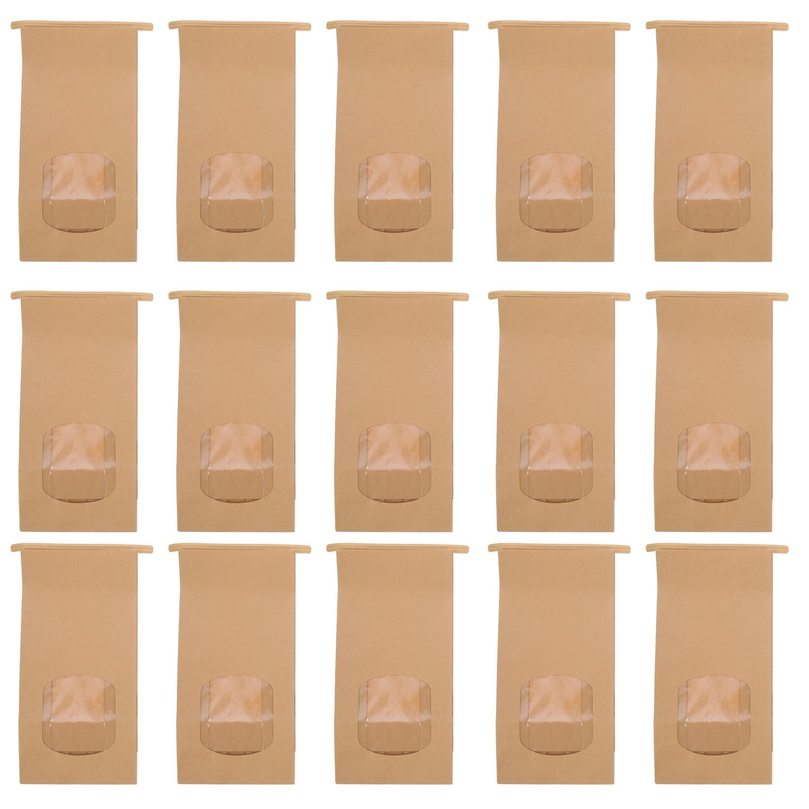 Bolsas de Papel Kraft para Empaquetar Galletas y Snacks, 100 Unidades, Tamaño Pequeño Ventana, Resistentes Grasa, para Repostería, Fiestas y Merienda Infantil