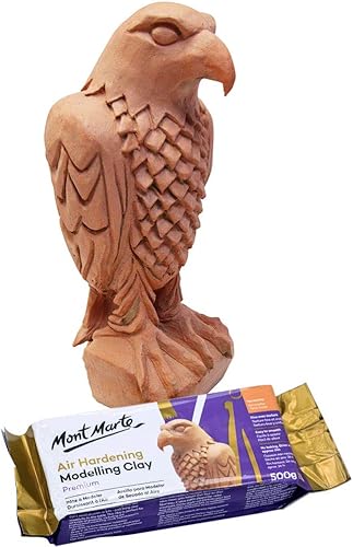 Miniatura 7 de Mont Marte Arcilla de modelado de endurecimiento al aire de color terracota 500 g (1.1 lb). Arcilla seca al aire de color terracota con tiempo de