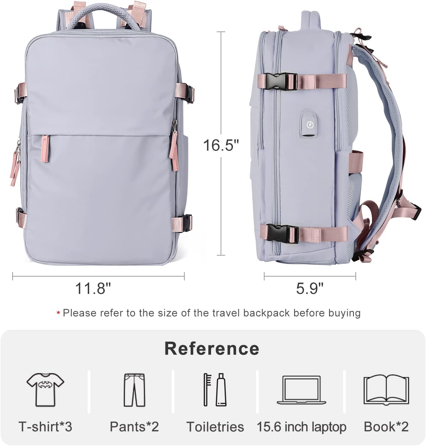 Travel Backpack For Women Airline Approved Carry On Backpack Flight Approved Waterproof Sports Luggage Backpack Casual Daypack Small Hiking Backpack - Image 4