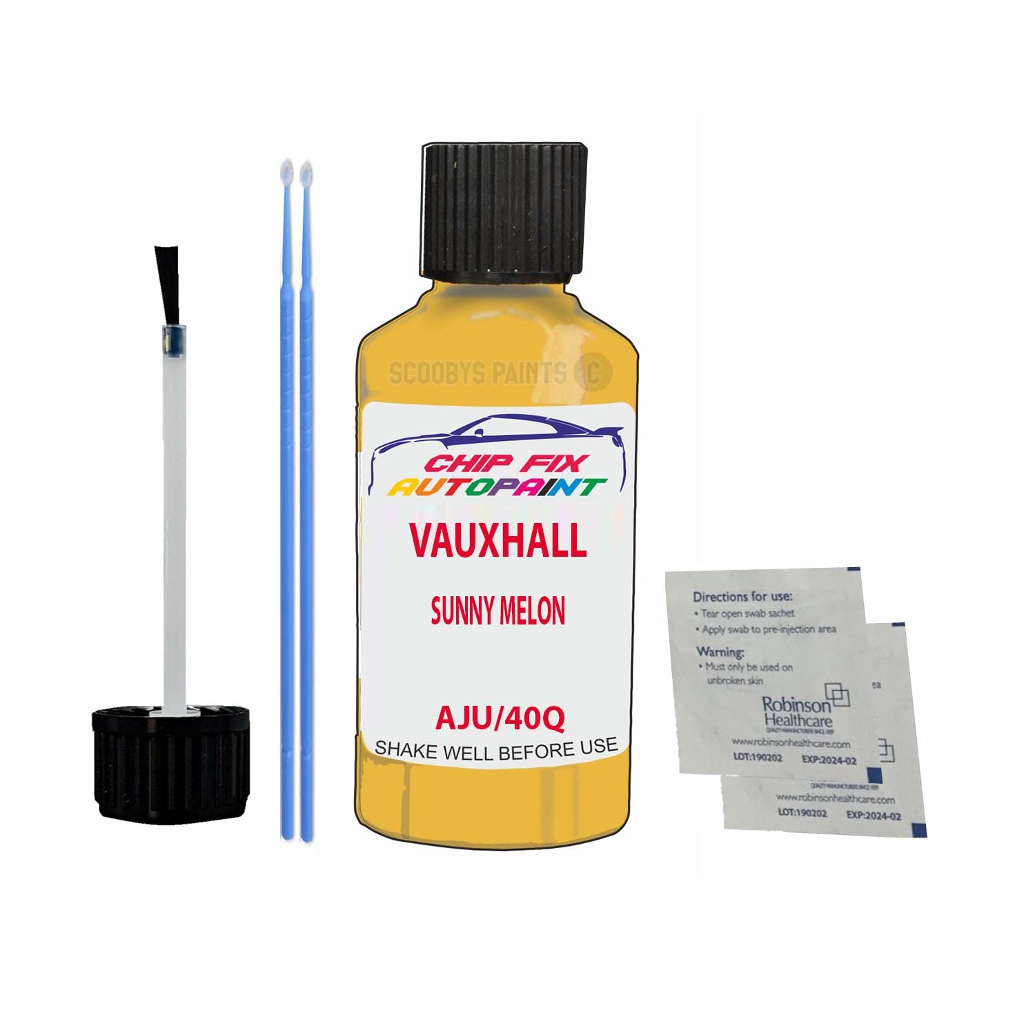 Scoobys Paints Back In The Mix Sunny Melon Touch Up Paint For Opel/Vauxhall Corsa Vxr Aju 2007-2017 30Ml Bottle Brush Scratch Stone Chip Repair Pen