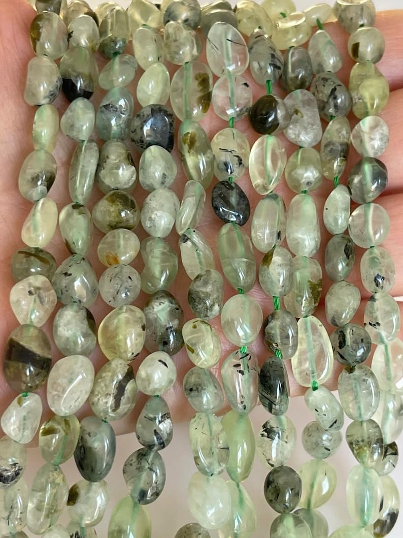 Perles en préhnite 5mm lisses minéraux véritables pour fabrication bijoux bracelet collier DIY