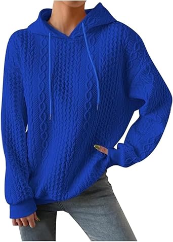 LIZALIG Womens Cozy Fleece Hooded Pullover-Long Sleeve Warm Winter Sweatshirt with Pocket & Drawstring Casual
