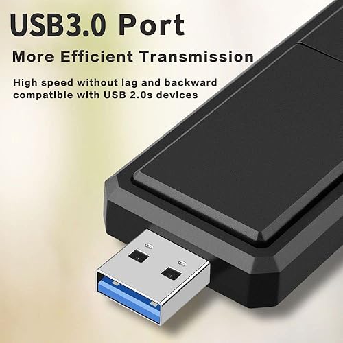 Miniatura 3 de Adaptador USB WiFi 6, adaptador WiFi USB, 802.11AX, AX1800M, 2.4GHz574Mbps+5GHz1201Mbps, antena de doble banda 5dBi de alta ganancia, WPA3,
