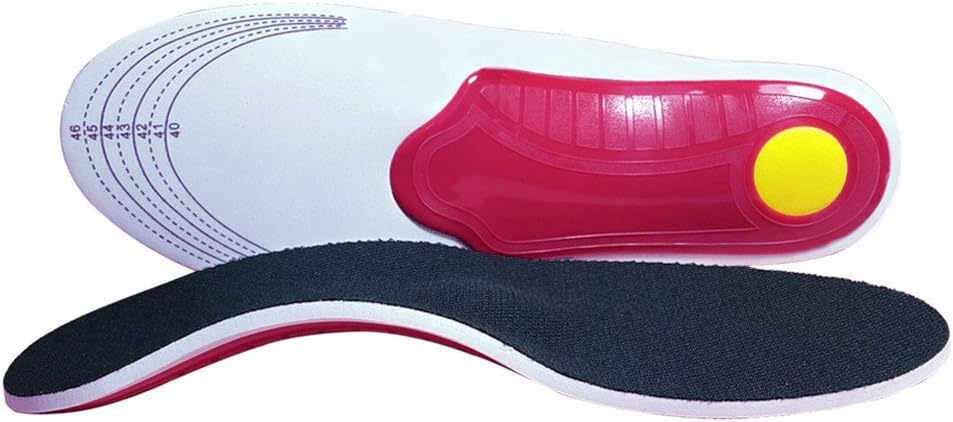 BoowholBoowhol Flat Foot Orthopedic Insole - Decompression Comfort Inside and Outside Octagonal Correction for Men&Women (S:35-41, Black)