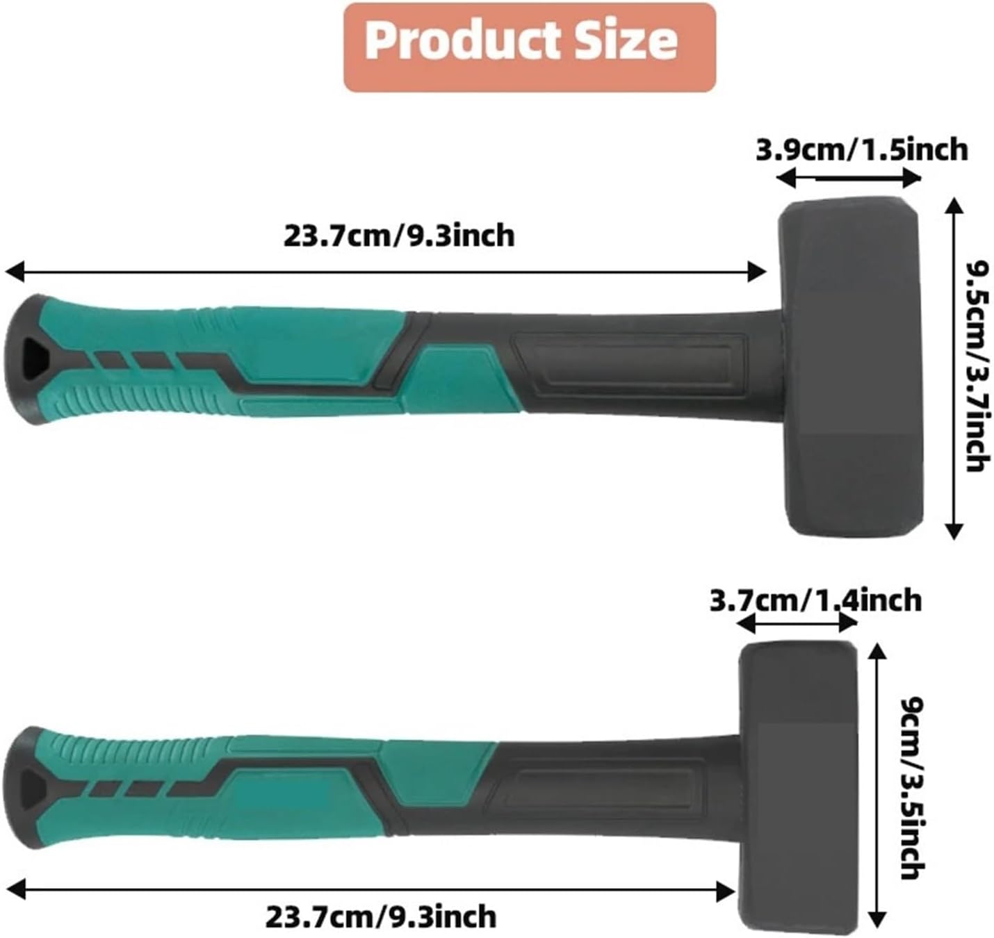 hammer Crack Hammer Masonry Hammer with Fiberglass Handle & No-Slip Cushion Grip 1000G 800G(800G)