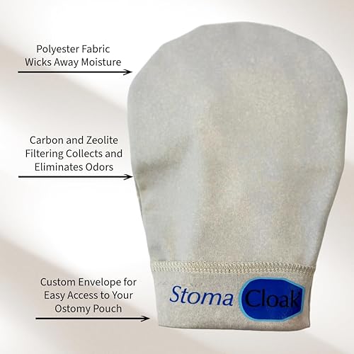 Miniatura 2 de StomaCloak - Fundas para bolsas de ostomía, reductoras de olor, absorben la humedad, tela fresca, se adapta a todos los tamaños de ostomía,