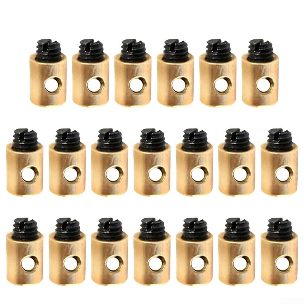 20 Metal Brake Cable Nipple Screws for Throttle Cables, Perfect for Motorcycles, Solderless Design for Enhanced Functionality