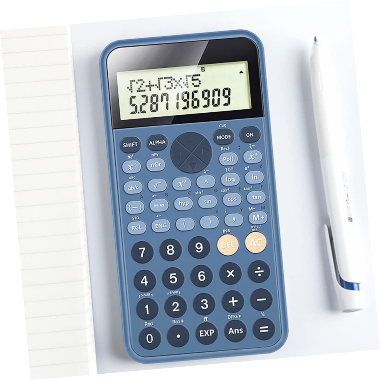 NUOBESTY 2pièces Calculatrice Scientifique Fonctionnelle Étudiante pour Compétition Et Bureau Bleu Idéale pour Mathématiques Et Comptabilité
