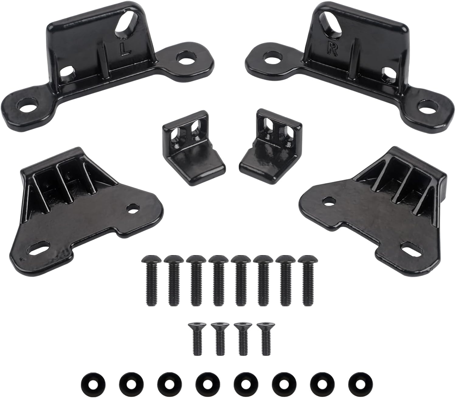 Hard Top Mounting Bracket Kits Compatible with Jeep Vehicle 2018-2024 Wrangler JL Gladiator JT, Complete One Set 20pcs Steel Hardtop Install Brackets