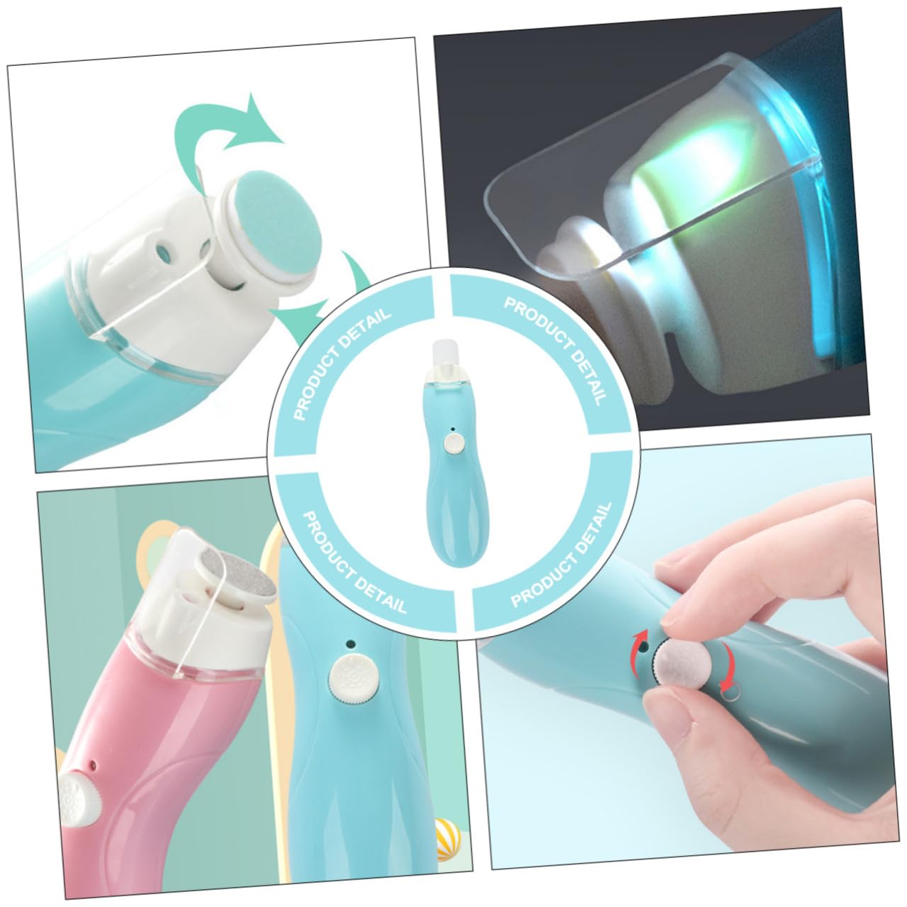 1juego Cortaúñas Eléctrico Para Bebés Usb Recargable Limador De Uñas Silencioso y Luz Led Para Cortar y Pulir Uñas De Recién Nacidos De Forma y Rápida