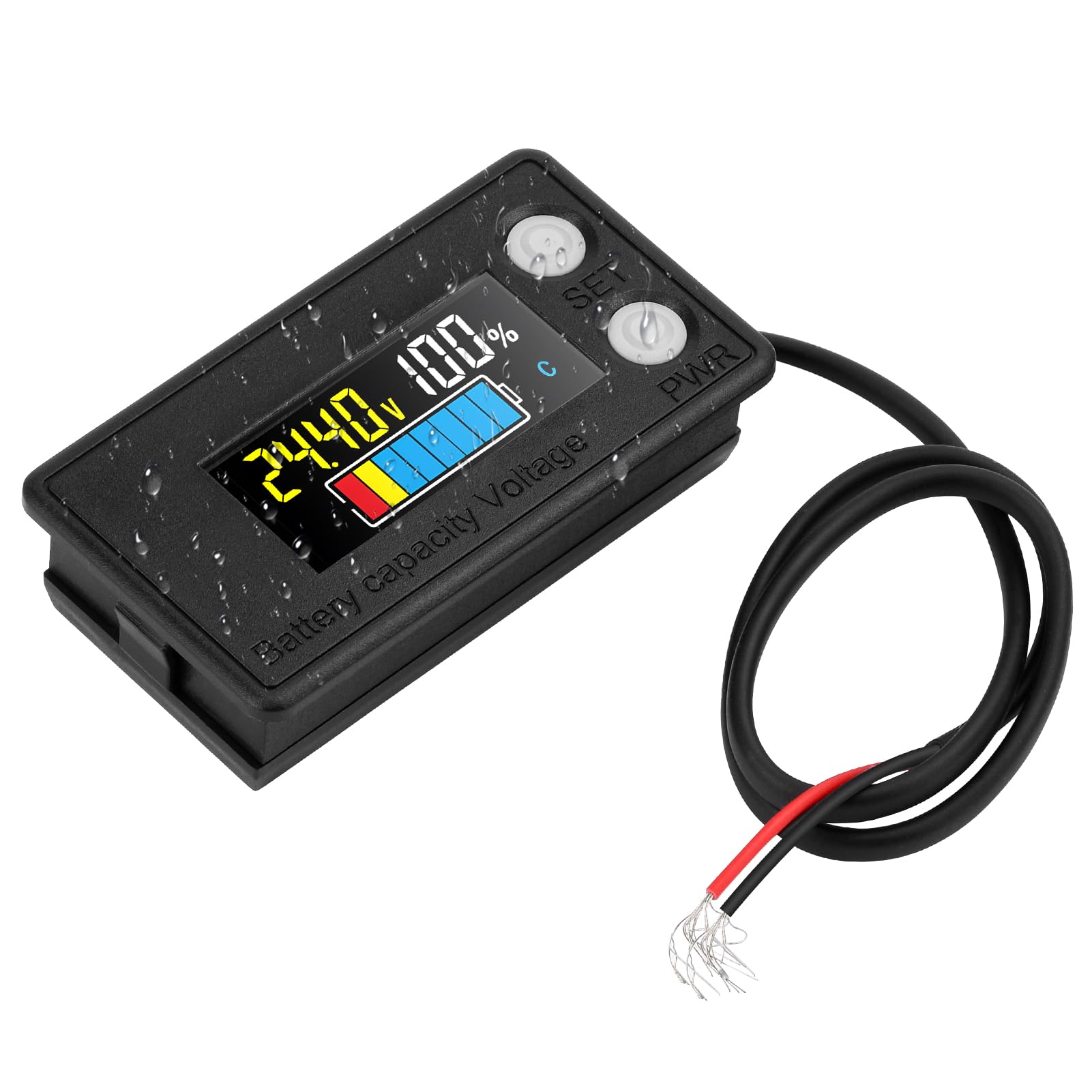 Wodoszczelny monitor napięcia akumulatora z alarmem -19~80℃, 12 V, 24 V, 36 V, 48 V, 60 V, 72 V, 84 V, do baterii litowej, akumulatorów kwasowo-ołowiowych