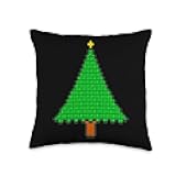 Funny Binary Christmas Tree Computer Programmers Throw Pillow