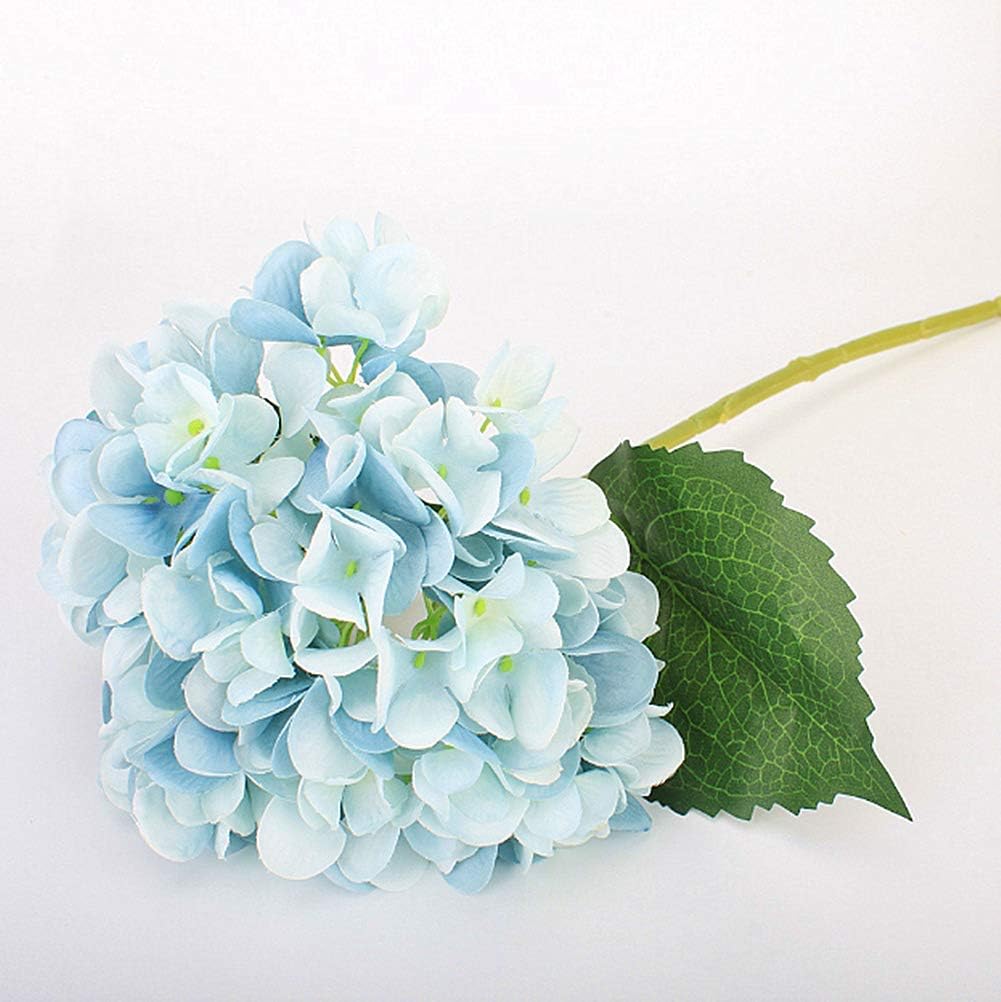 Jasion 3PCS Artificial Flowers Hydrangeas Flowers Silk Bouquet for Wedding Bridal Office Home Party Decoration (All Light Blue)