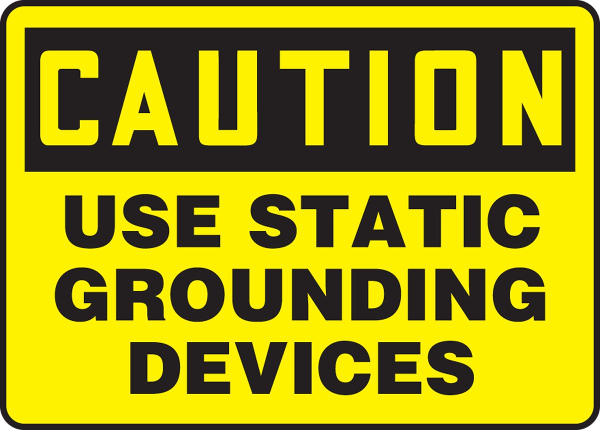 Plaque aluminium de sécurité Caution USE Static GROUNDING pour atelier et garage - 2
