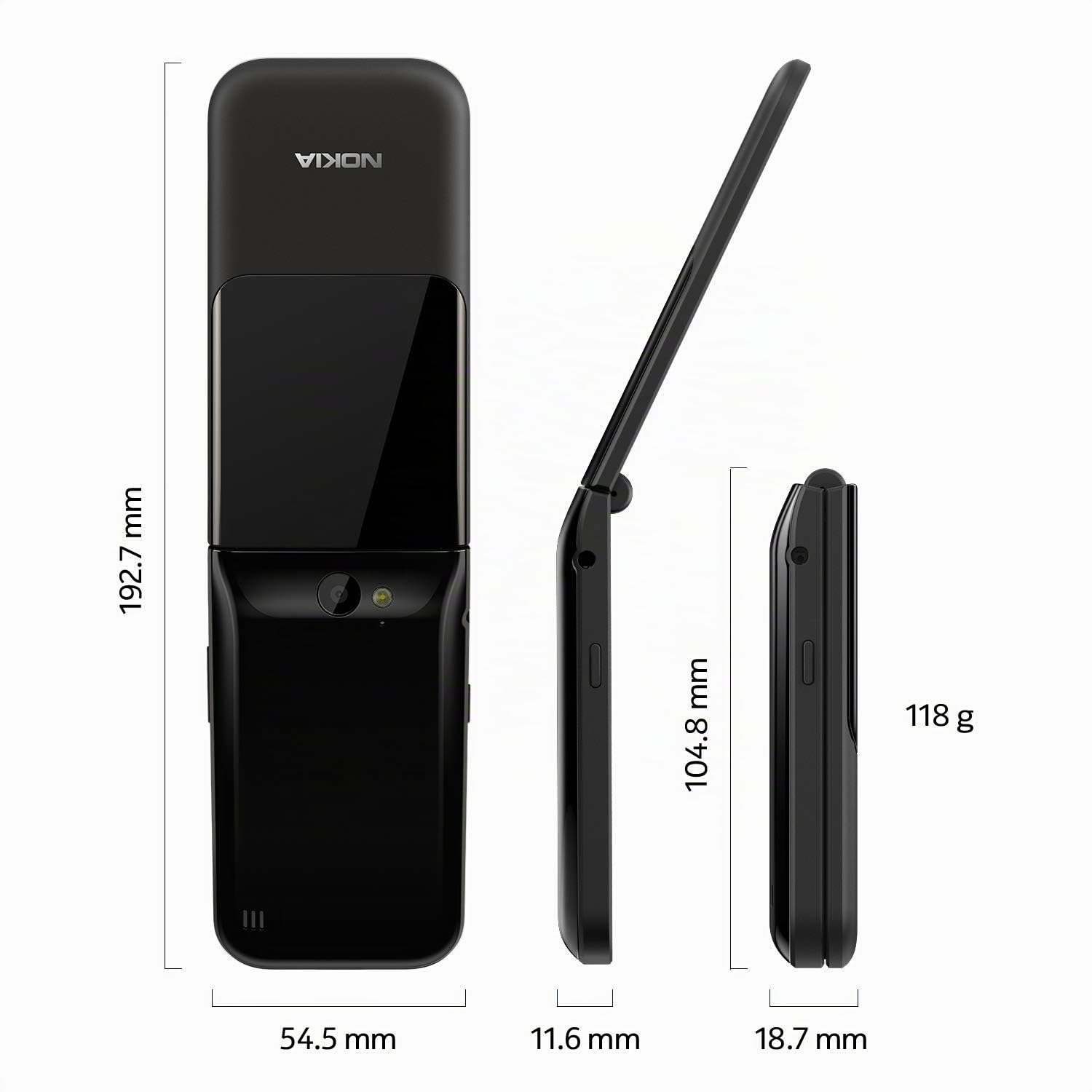 Nokia 2720 Flip Black Dual Sim [Versión importada: Podría presentar problemas de compatibilidad]