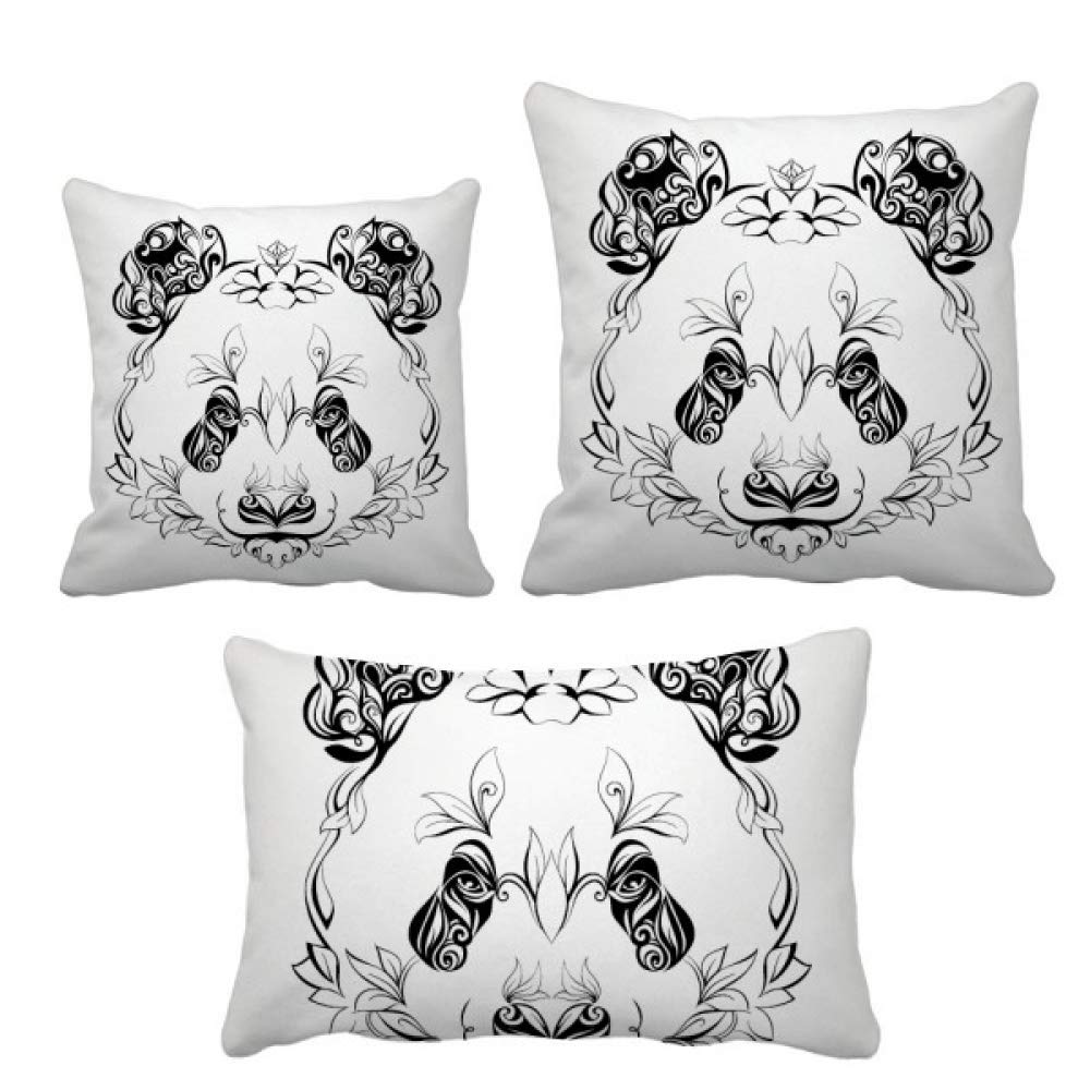 Coussin fluffy doux motif portrait de panda sauvage