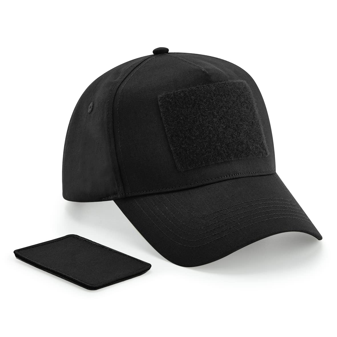 Beechfield B638 Removable Patch 5 Panel Cap - Black