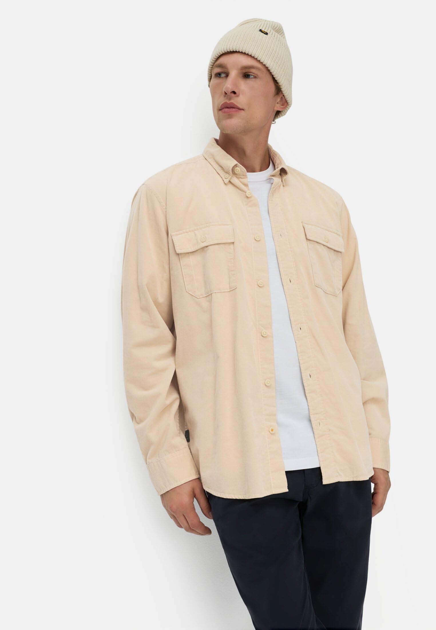 camel active Herren Langarmhemd mit aufgesetzten Taschen
