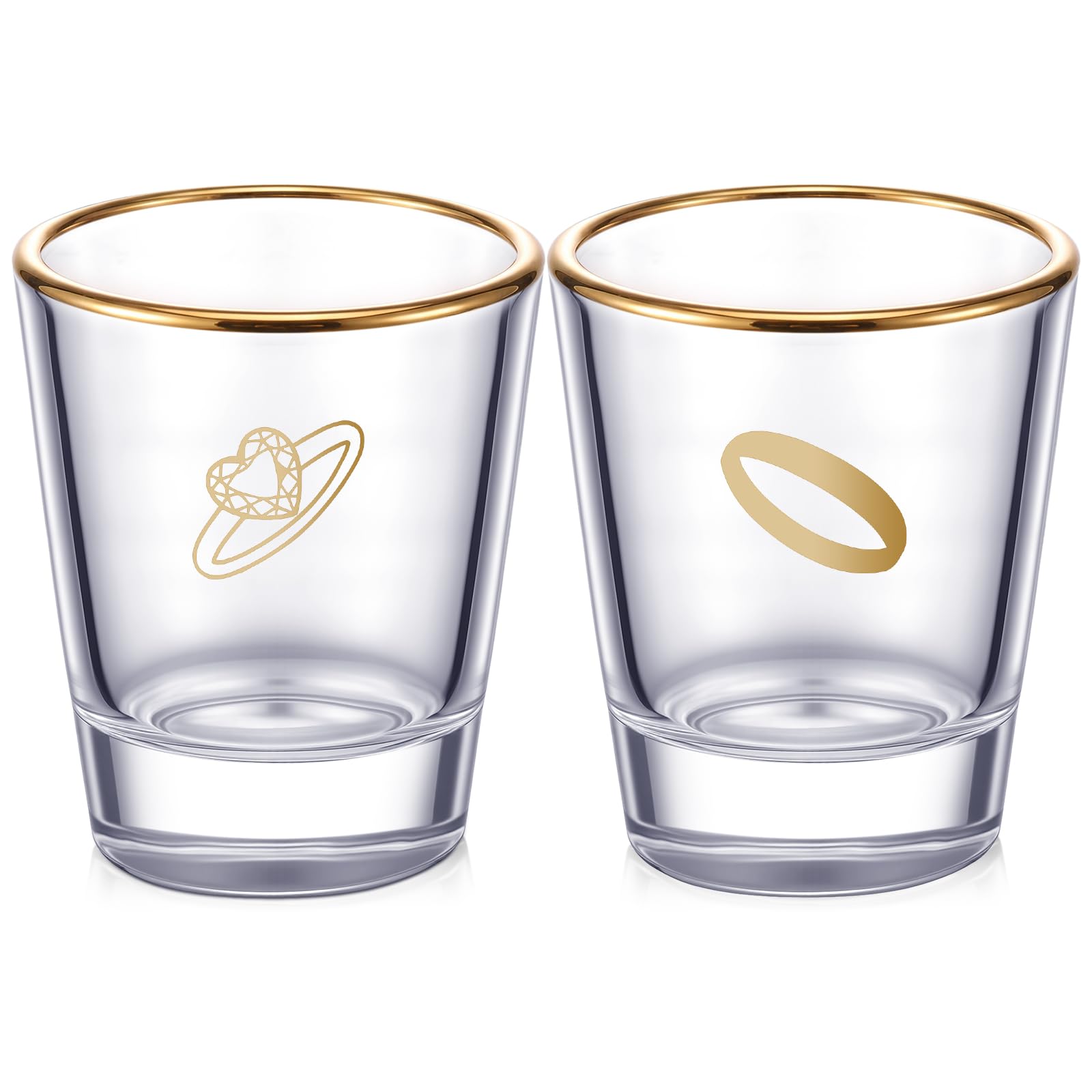Mimorou 2 Pack Bride Groom Shot Glasses, 2 oz Mr Mrs Wedding Shot Glasses