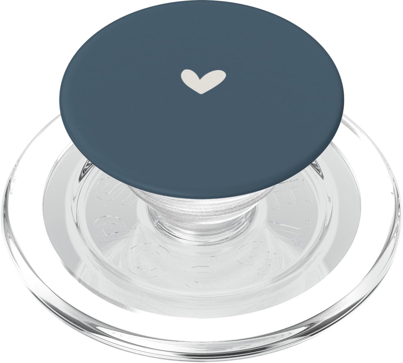 Slate Blue - Cute Simple Chic Boho Hand Drawn Heart PopSockets PopGrip for MagSafe