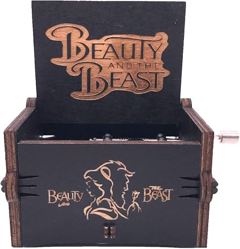 Miniatura 7 de Caja de música de manivela con tema de la película Lalaland, Caja musical de madera tallada, con tema central de la película Marrón