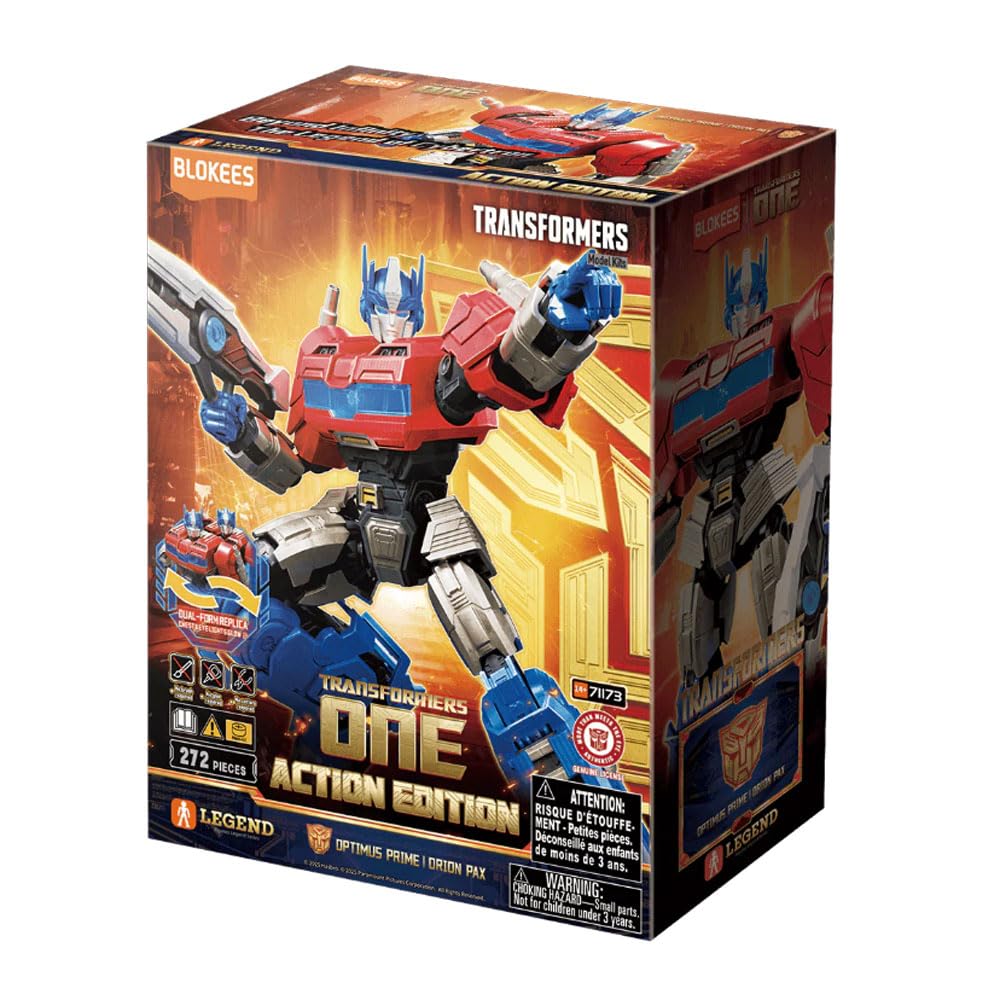 BLOKEES - Transformers Action Edition 04: Optimus Prime | Orion Pax - Maqueta Transformers para ensamblar 19 cm - Figura Robot articulado para Construir - Model Kit - Licencia Oficial - 14 años+