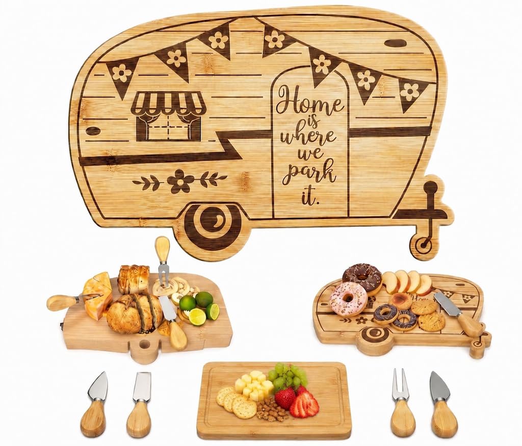 Foldable RV Charcuterie Board - Bamboo Serving Set -1