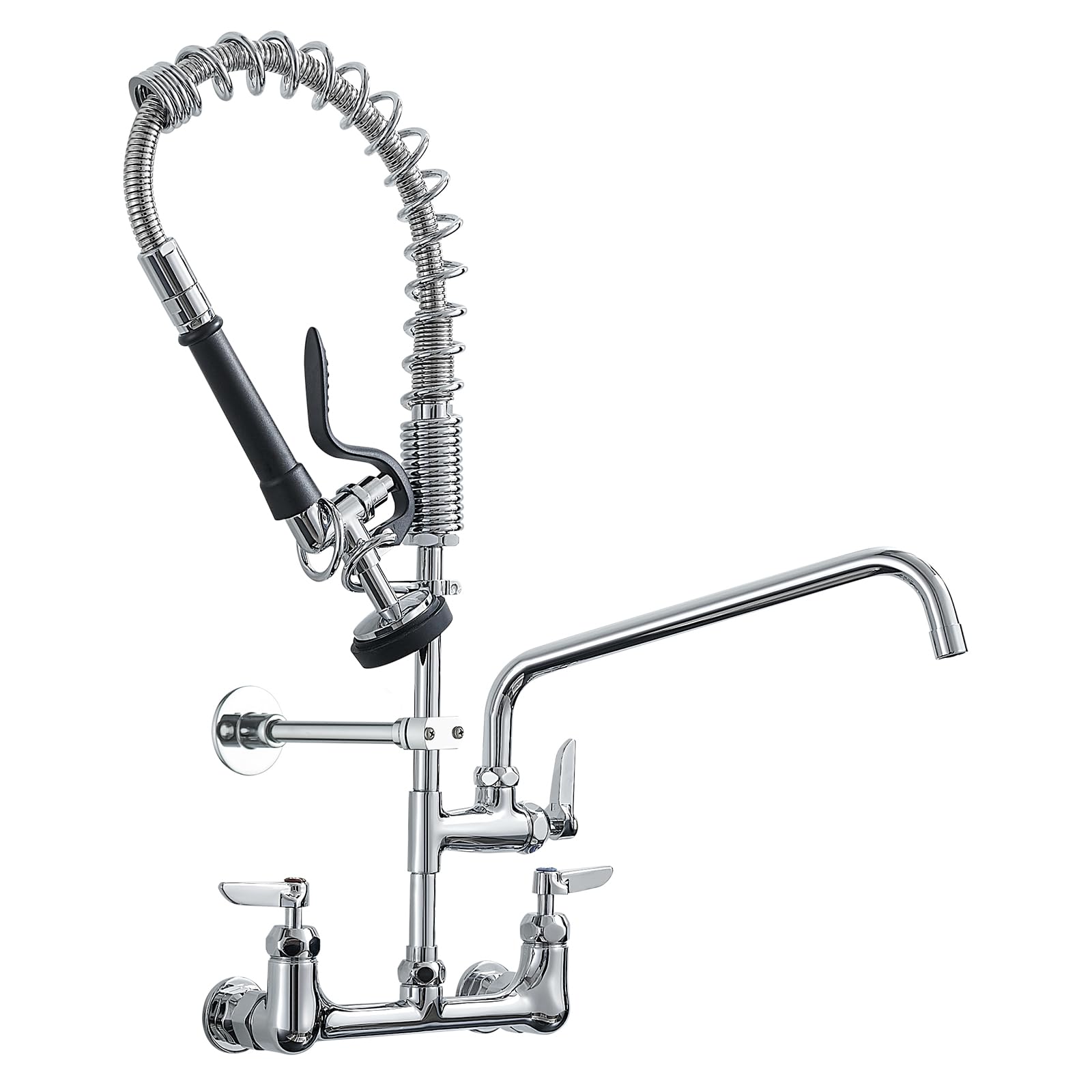 Fapully Wall Mount Commercial Kitchen Faucet Chrome
