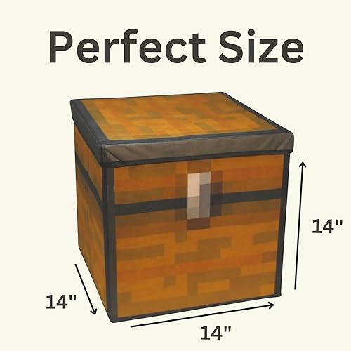 Miniatura 2 de Caja pixelada grande de 14 x 14 pulgadas  Cofre  Suministros para fiesta de cumpleaños  Decoración de almacenamiento y accesorio, caja de cumpleaños