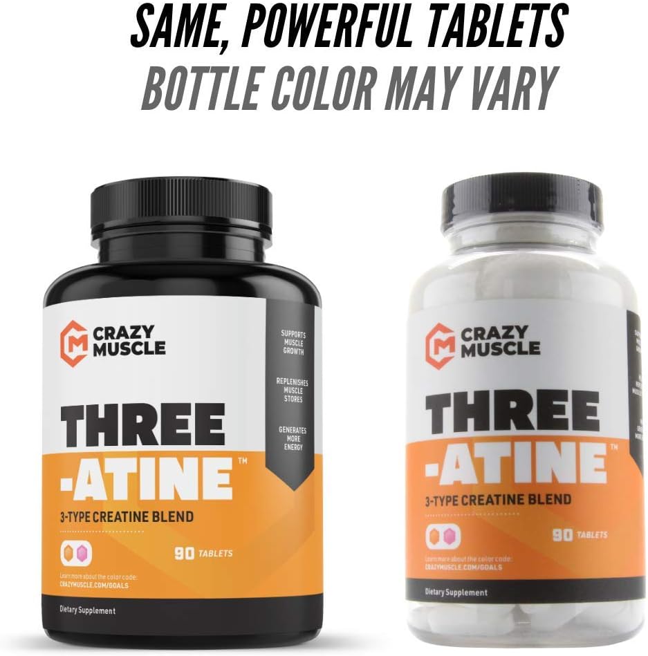 Crazy Muscle Creatine Monohydrate Pills - Keto Friendly Muscle Builder - 1,667 mg Tablets (138% + More Than Capsules) - Over 5 Grams of Creatine, Pyruvate + AKG - Optimum Bodybuilding Supplements : Health & Household