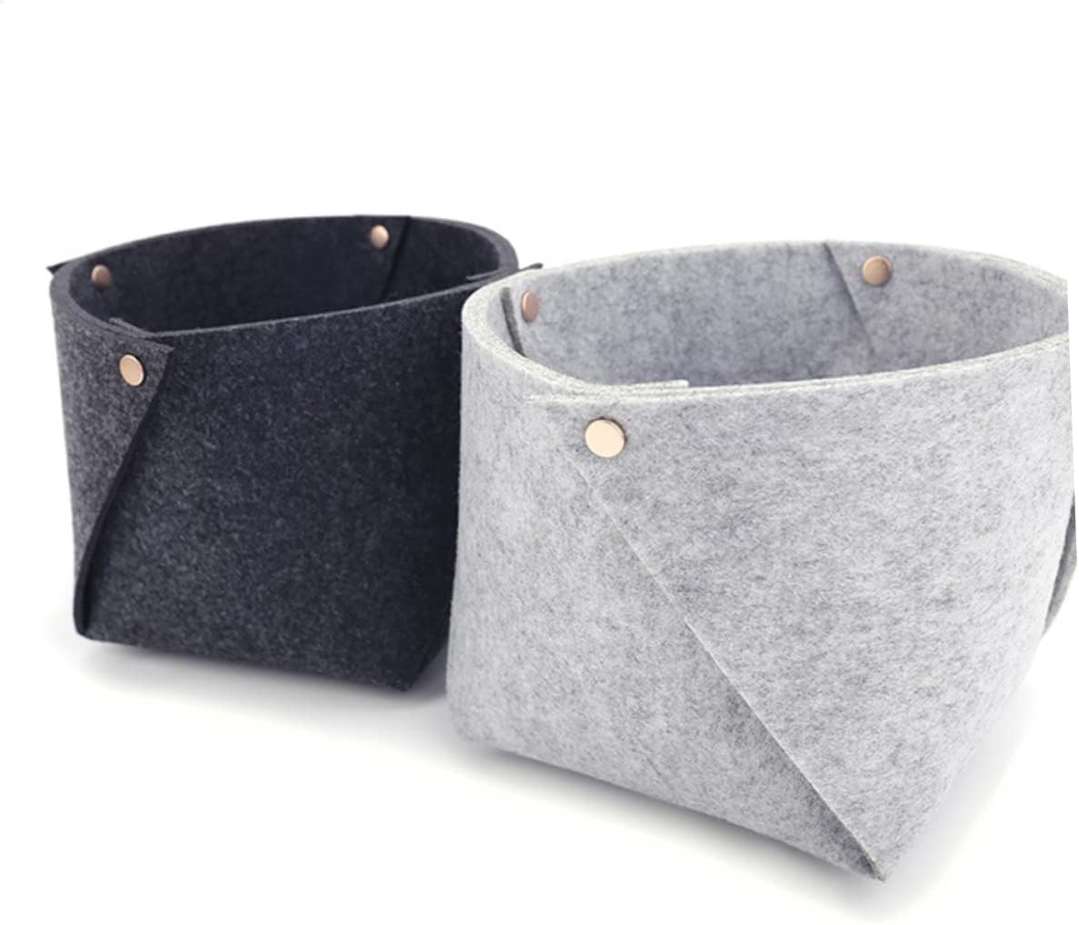 Ciieeo Grey Felt Desktop Storage Basket for Bedside Organization Multipurpose Felt Organizer for Phone Magazines and Household Items Space Saving Storage Bin for Home Bedroom and Office