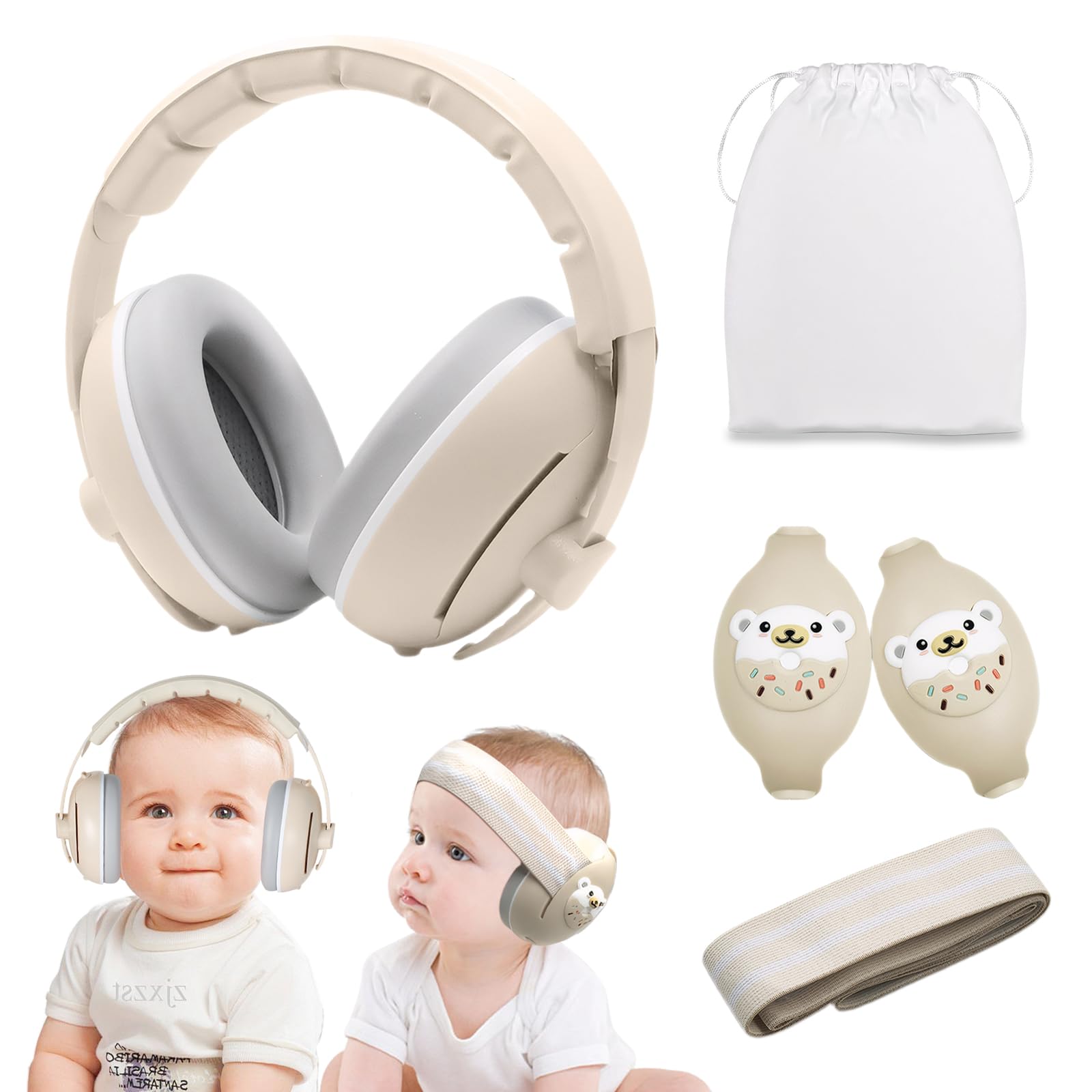 Homirty Gehörschutz Kinder Baby, Ohrenschützer Lärmschutz Kopfhörer 25dB – 2-in-1 Verstellbar mit Rutschfestem Kopfband – Für Kleinkinder 0-4 Jahre, Flugzeug, Feste & Unterwegs