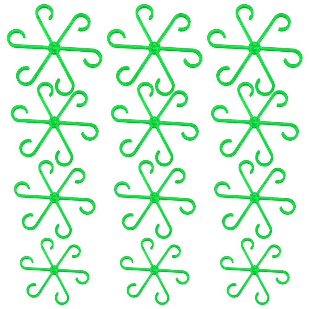TopHomer 12Pcs Plant Climbing Support, Reusable Plastic Plant Climbers Stem Holders Plant Stem Hook Growth Accessories for Indoor and Outdoor Plant (Green)