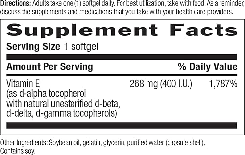 Miniatura 5 de Country Life Vitamina E Complejo 400 UI – Tocoferoles mixtos naturales – Antioxidante y apoyo inmunológico – Promueve la salud de la piel y combate