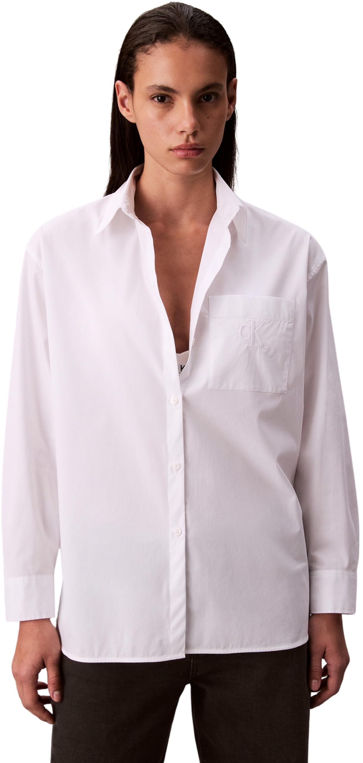 Calvin Klein Camisa Mujer Poplin Relaxed Oversized