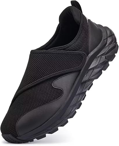 TEOHRW Men Diabetic Shoes Wide Width Shoes with Adjustable Closure for Swollen Feet Non-Slip Air Cushion Bottom Sneakers