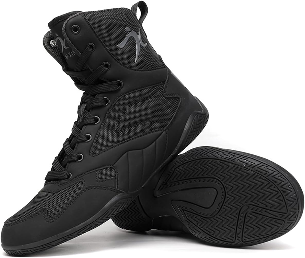 Men's Wrestling & Boxing Shoes Breathable Trainers, Comfortable Non-Slip Bodybuilding for Sparring, MMA, Muay Thai, Karate, Fighting and Martial Arts