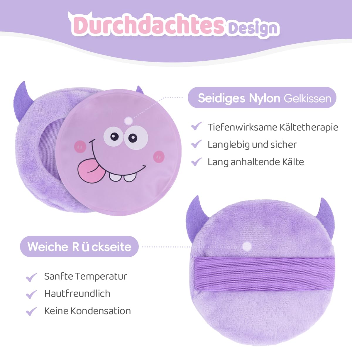 Hilph Hilph - Almohadillas de refrigeración elásticas, 4 geles no tóxicos, lesiones, alivio del dolor, enfriamiento de fiebre, golpes, muelas del juicio, compresa fría