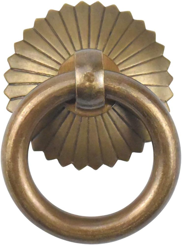 6pcs Antique Drawer Handles, Retro Drawer Ring knobs, Kitchen Cabinet Cupboard Door Ring Pull Handle, Vintage Copper Furniture Handle Decoration with Screw for Kitchen Bathroom