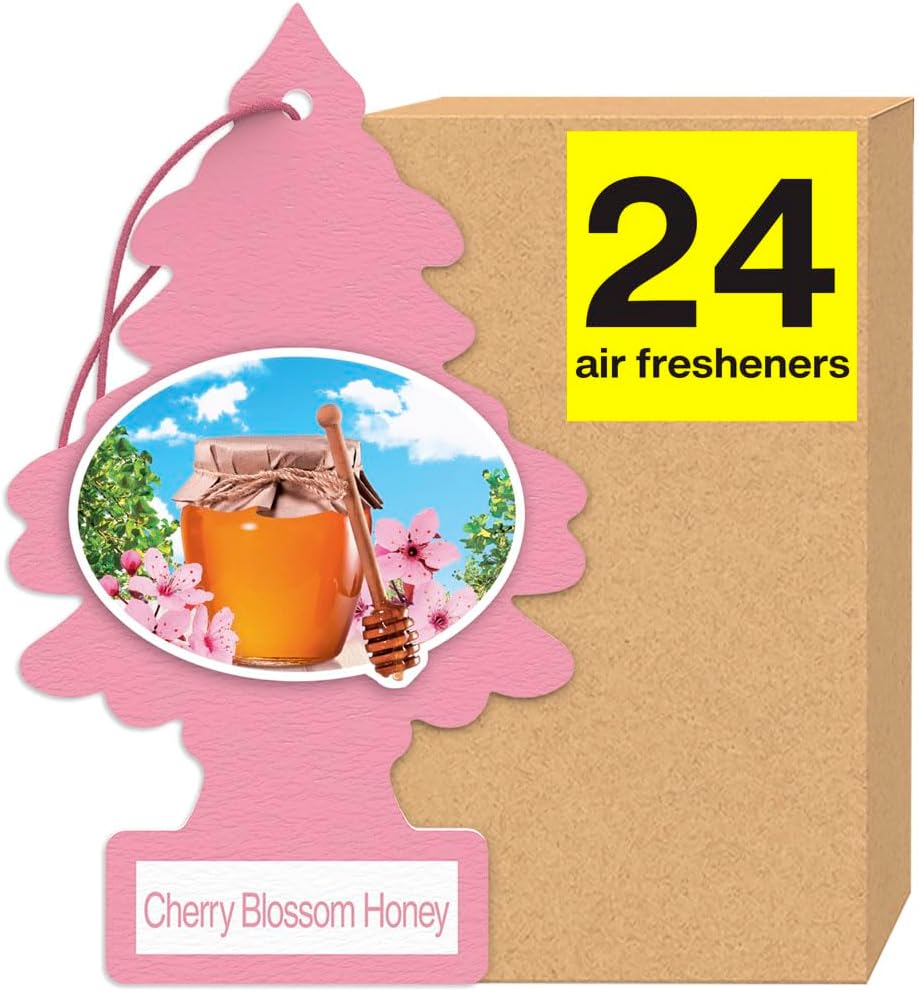 LITTLE Air Fresheners Car Air Freshener. Hanging Tree Provides Long Lasting Scent for Auto or Home. Cherry Blossom, 24 Air Fresheners (Pack of 6)