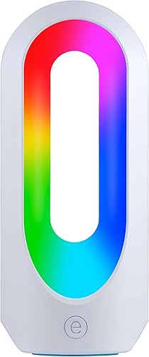Enbrighten Lámpara LED que cambia de color, noche moderna, blancos regulables y vibrantes colores RBG, esenciales para dormitorio, ideal para
