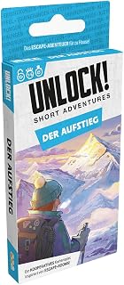 Asmodee, Unlock! Short adventures: Der Aufstieg, German version, family game with puzzles fun for 1-6 players from 10 years, cooperative escape game with 45 minutes of playtime per game