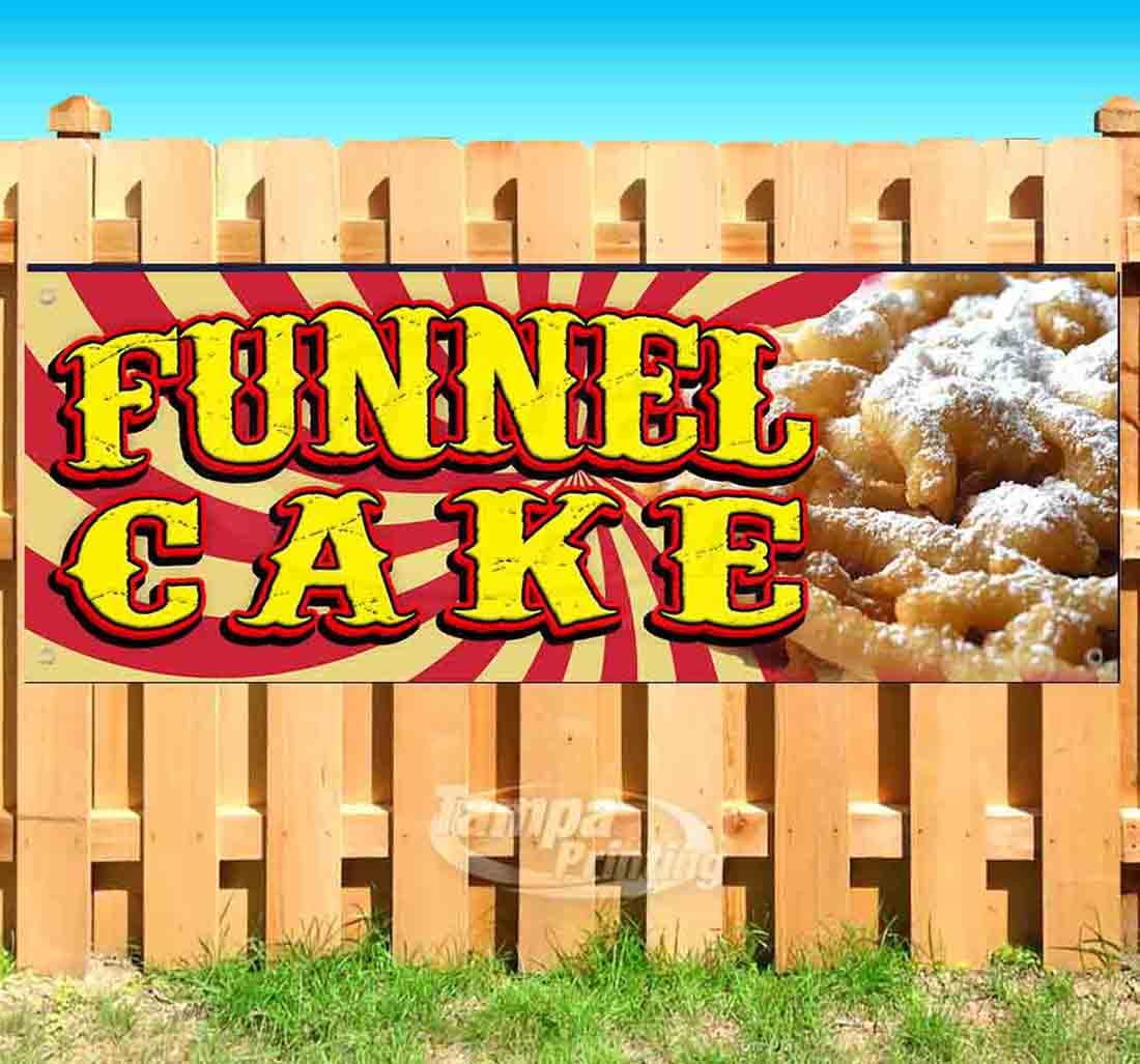 Funnel Cake Banner 13 oz | Non-Fabric | Heavy-Duty Vinyl Single-Sided with Metal Grommets